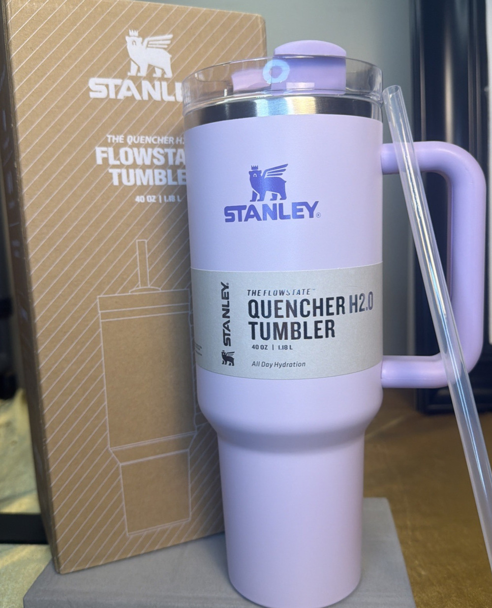 Stanley 40oz Quencher H2.0 FlowState Tumbler Straw Lavender Hydration New in Box